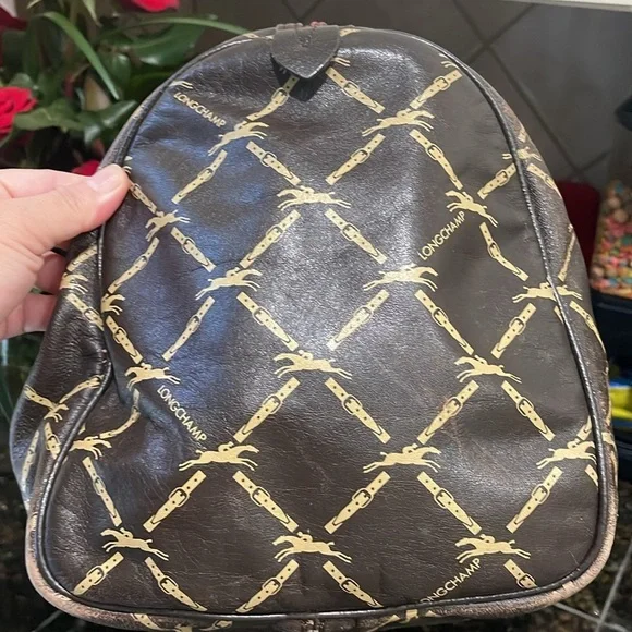 Longchamp Lattice double buckle horse jump brown speedy bag Authentic Vintage - Picture 16 of 17